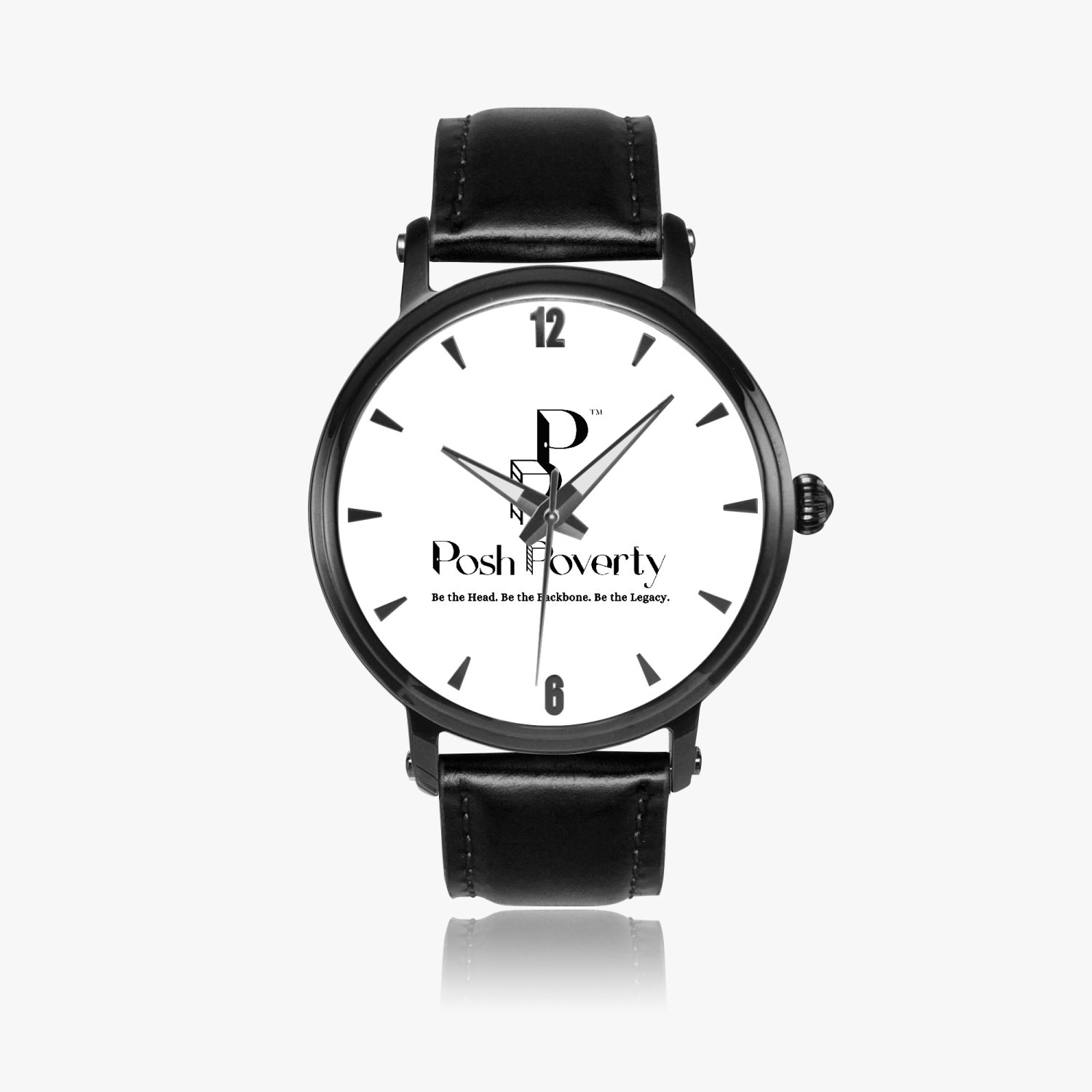 Posh Poverty 46mm Unisex Automatic Watch (Black)