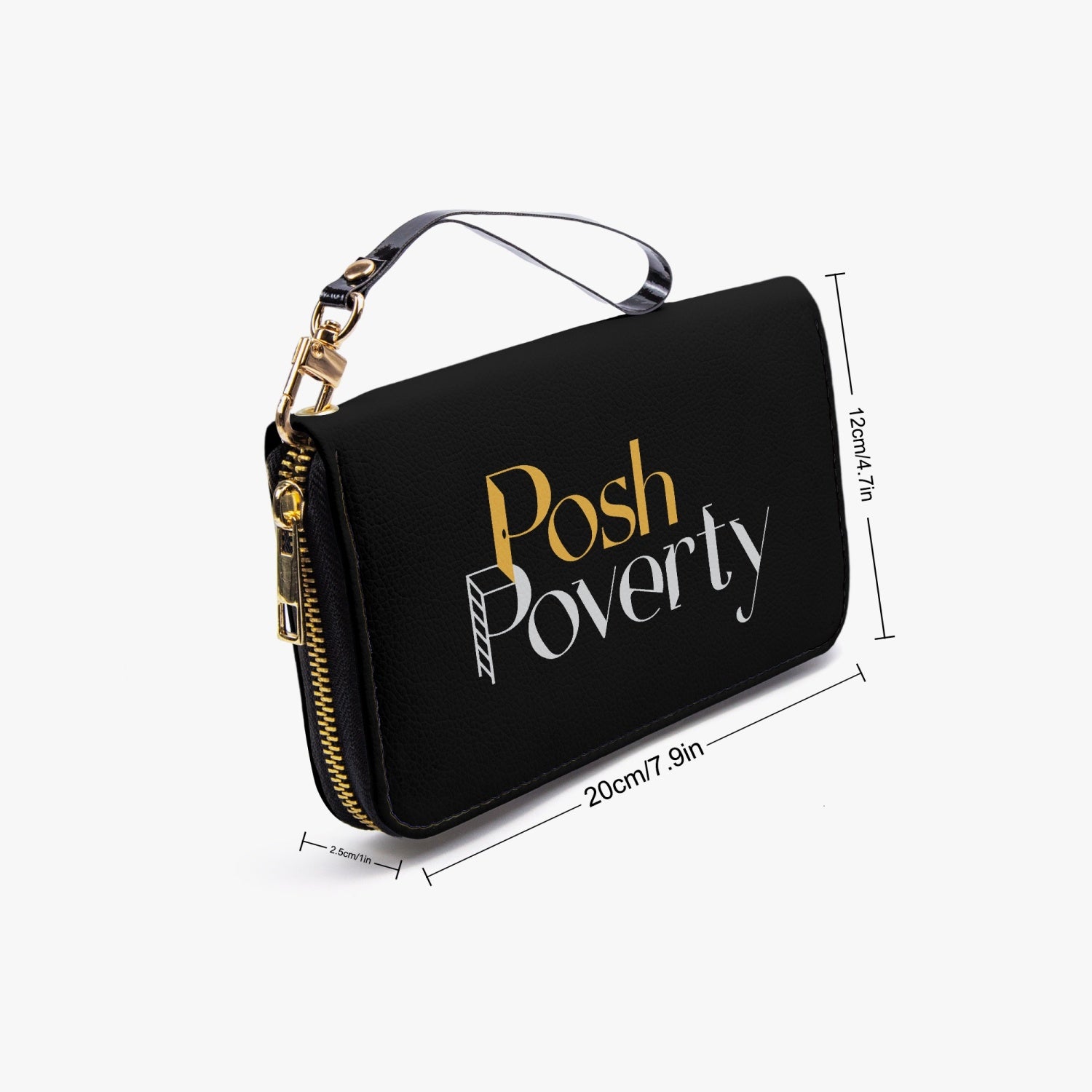 Posh Poverty Logo Long Wallet with Wrist Strap