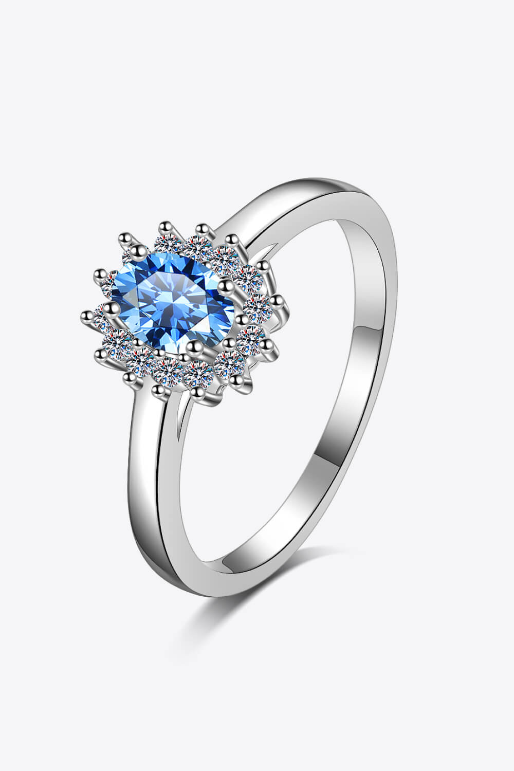 925 Sterling Silver Birthstone Moissanite Ring