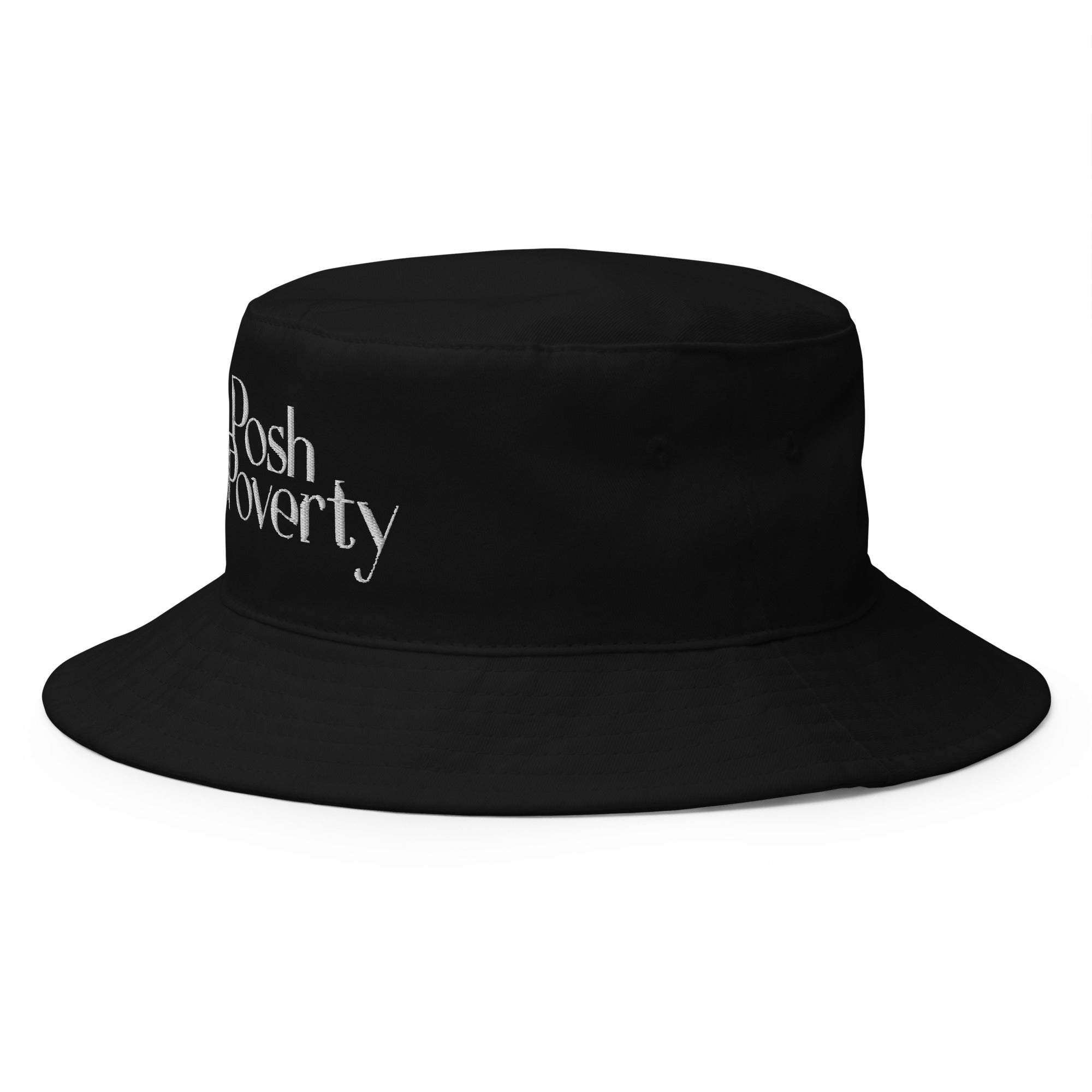 Posh Poverty Embroidered Bucket Hat