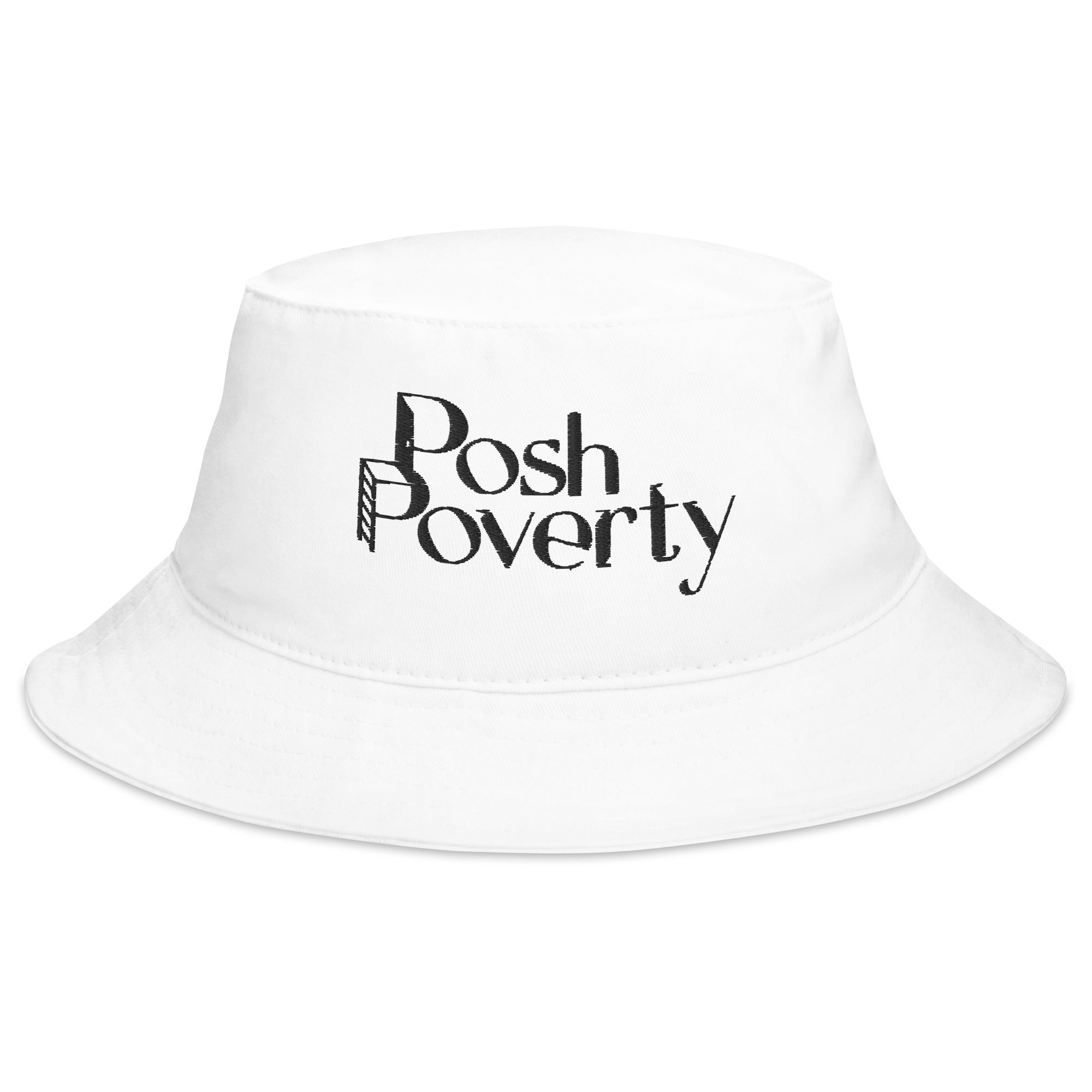 Posh Poverty Embroidered Bucket Hat