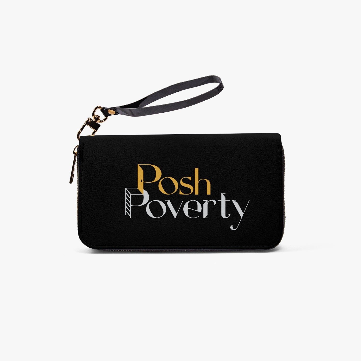 Posh Poverty Logo Long Wallet with Wrist Strap