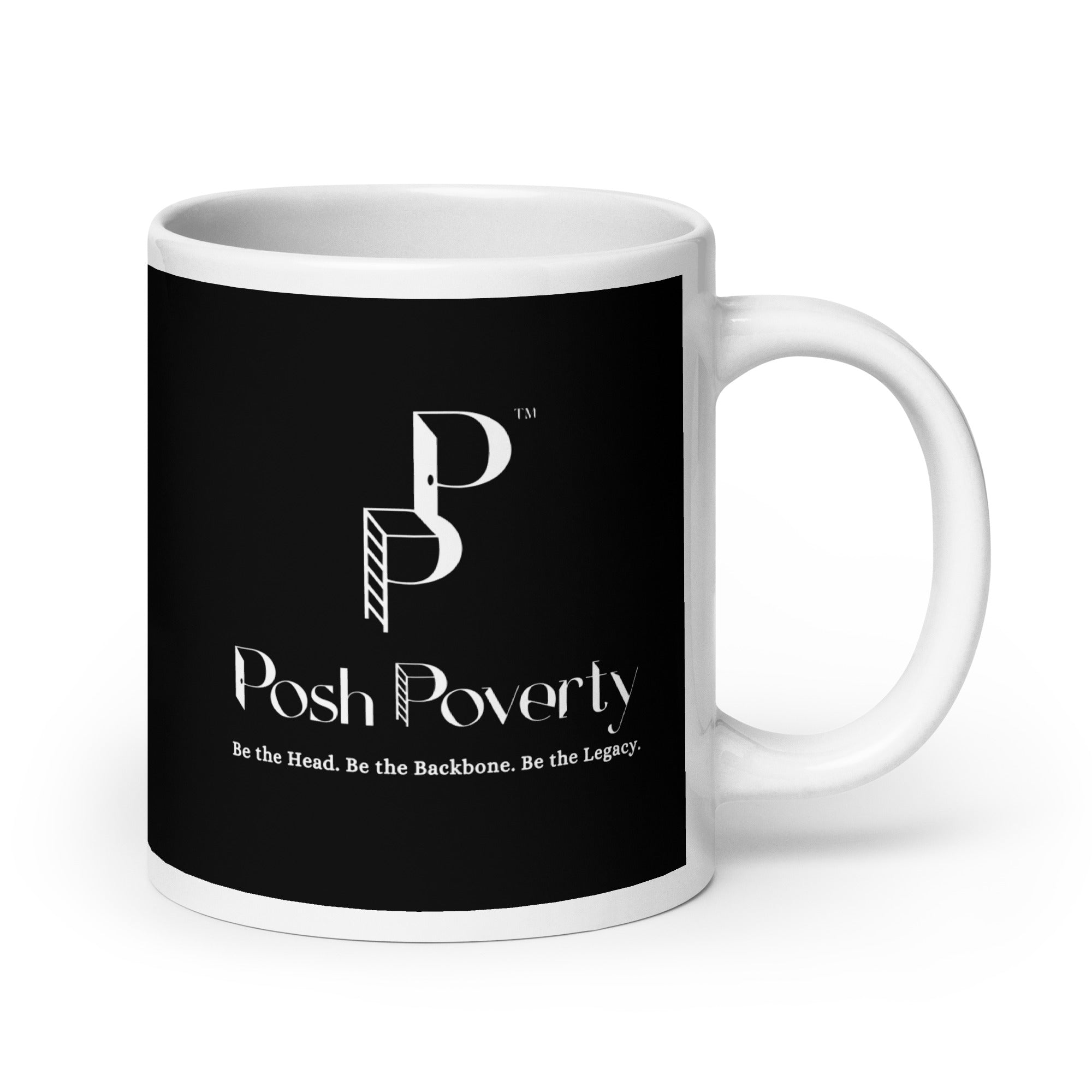 Posh Poverty Black Glossy Mug